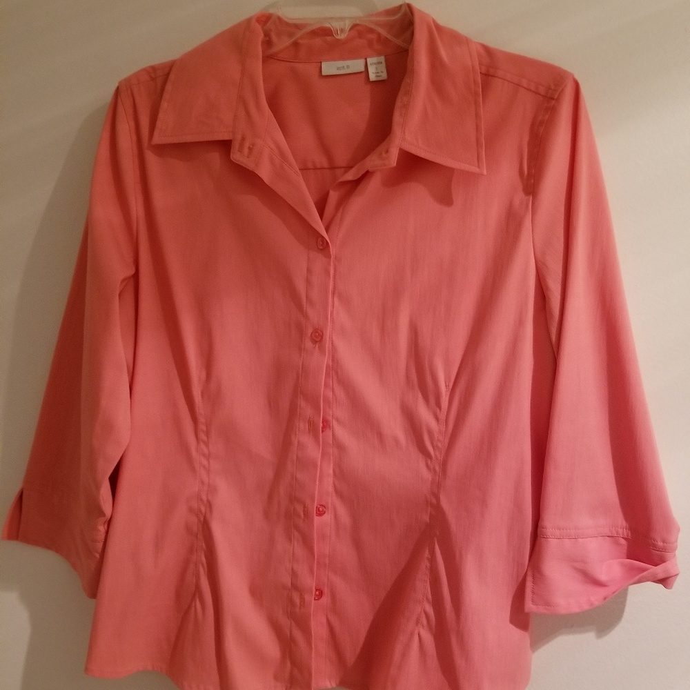 Salmon Button-down Blouse